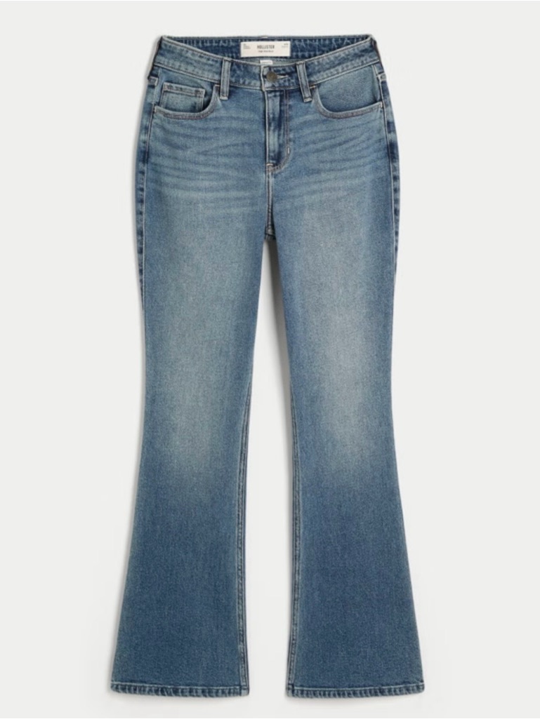 Hollister HighRise Bootcut Jeans In Dark Medium Wash